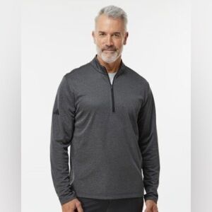 Adidas Men's Charcoal Gray Quarter-Zip LEO golf shirt NWT